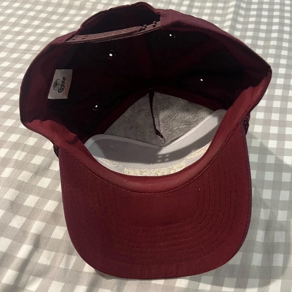 Rowdy Hand Co. maroon trucker hat